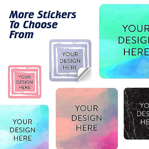 100 Custom Vinyl Stickers (Lavender Swirls / 1.5x1.5 Square)