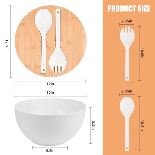 Salad Bowl with Lid (12inch / White)
