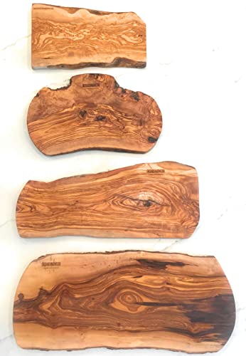 16" Rustic Handmade Olive Wood Bark Edge Charcuterie Board by Orchard Hardwoods (16"L x 6"W)