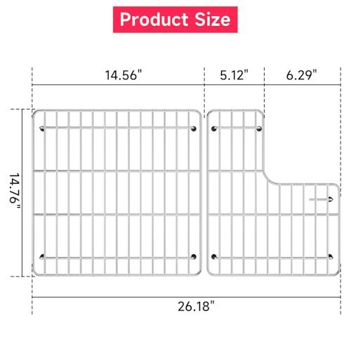26.18'' x 14.76'' Stainless Steel Bottom Basin Rack (1Pack-26.18''x14.76'')