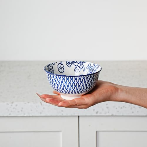 12 Oz Ceramic Dessert Bowls Set of 6 (Vintage Blue / 12oz)