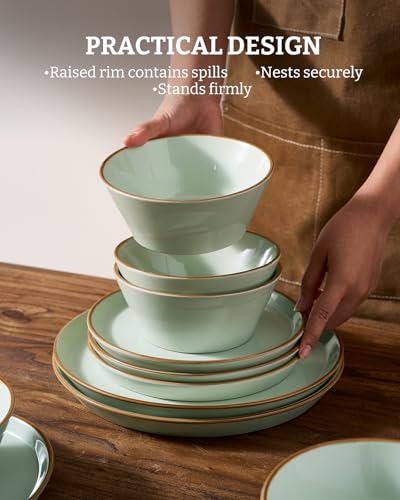 Saturn Plates and Bowls with Rim (Light Green / 18)