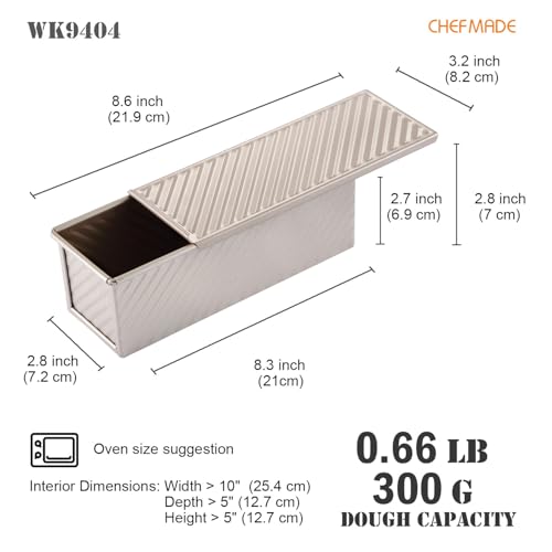 Mini Pullman Loaf Pan with Lid (04 - 0.66Lb Dough-Cap. Corrugated (Mini))