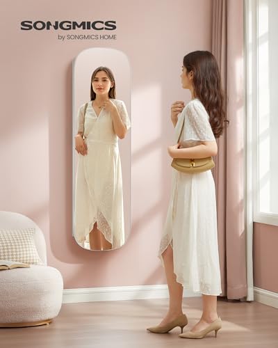 Jewelry Organizer (55"H / Rounded Corner Mirror / Cloud White)