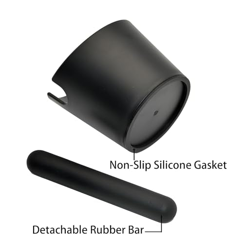 6.3 inch Large Espresso Knock Box Silicone coffee Tamper Mat Espresso Machine Accessories Set of 2 with Removable Knock Bar and Anti (6.3 Inch Knock Box with Tamper Mat)