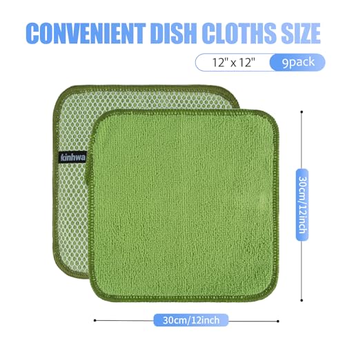 Dish Cloths for Washing Dishes with Scrub Side (Mixed Colors 1 / 12inchx12inch)