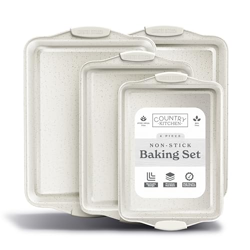 Nonstick Stackable Bakeware Set (Cream - 4 Pcs)