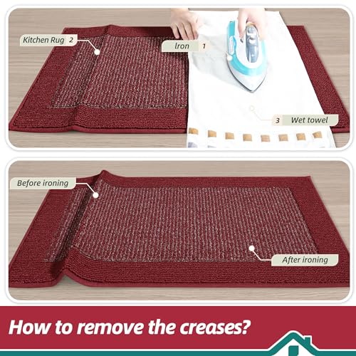 Kitchen Rugs Set of 2 (Red / 20"x32"+20"x48" (Rectangular))