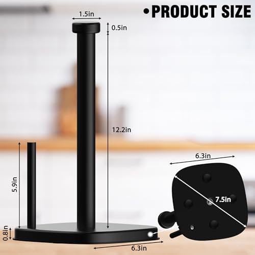 Paper Towel Holder Countertop (Matte Black / Holder)