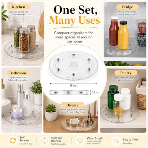 6 Pack Small Lazy Susan 6 inch (6 Inch)
