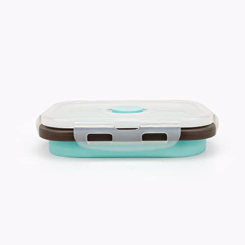 3piece Collapsible Food Storage Containers with Lids (blue with gray)