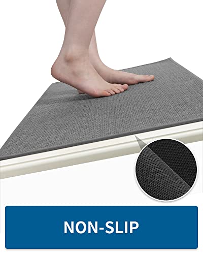 Kitchen Rugs and Mats Non Skid Washable (20"x47" (1 Rug) / Dark Grey)
