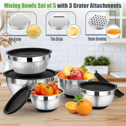 Mixing Bowls with Lid Set (Black)
