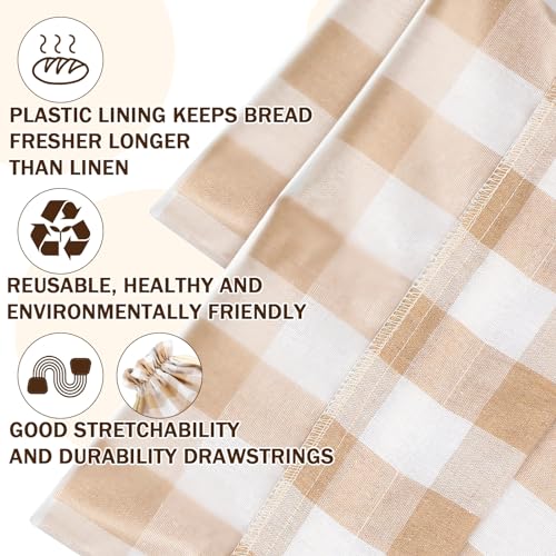 2 Pcs Linen Bread Bags Homemade 13x17 Inches (Classic Style)