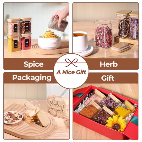 Glass Spice Jars 8oz Set of 6 (8 fl oz x 6)