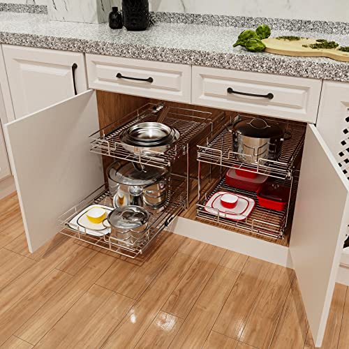 Individual Pull Out Cabinet Organizer (2 Tier / 14½"W x 21½"D)