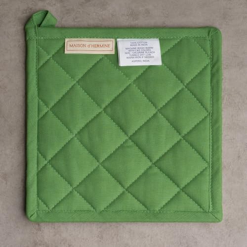 Pot Holders 100% Cotton Potholders (018 - Basse Cour / 8" x 8" (Pot Holder Pack of 2))
