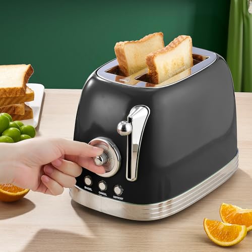 Retro 2βSlice Toaster (Black - 2 Slice)