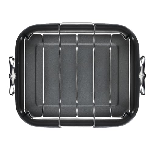 Provisions 14.5" Classic Clad Nonstick Roasting Pan with Stainless Steel Rack (Nonstick Roaster (14.5-inch))