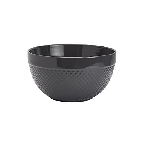 Tabletops Gallery Hobnail Style 4 Piece Timeless Grey Stoneware Nesting Mixing Bowl Set for Baking and Cooking (TIMELESS GREY)