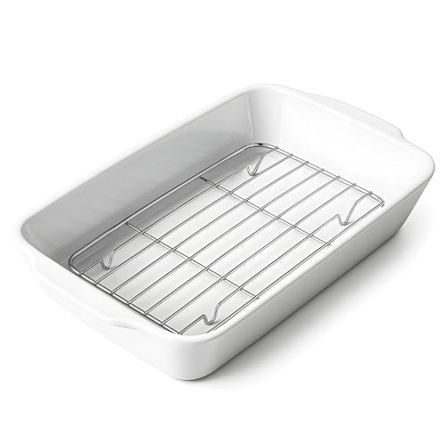 HOMBENE Casserole Dish with Roasting Racks (3 Quart)