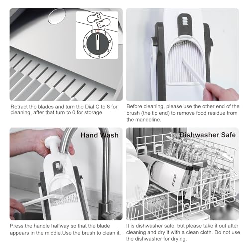 Safe Mandoline Slicer for Kitchen (Dark Gray)