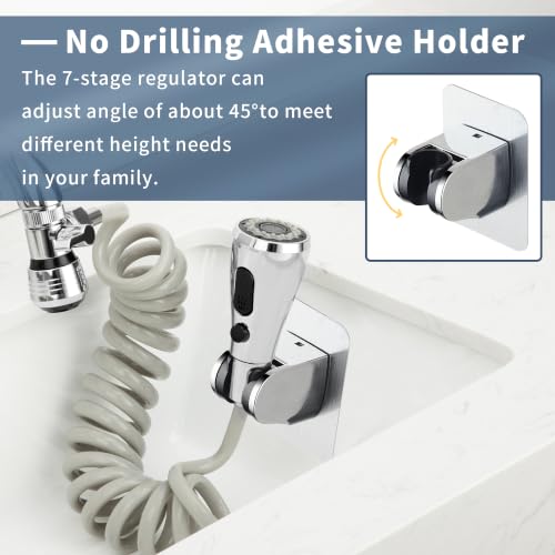 Kitchen Sink Sprayer Hose Attachment for Faucet (F- Grey- ON/OFF Pause Sprayer)