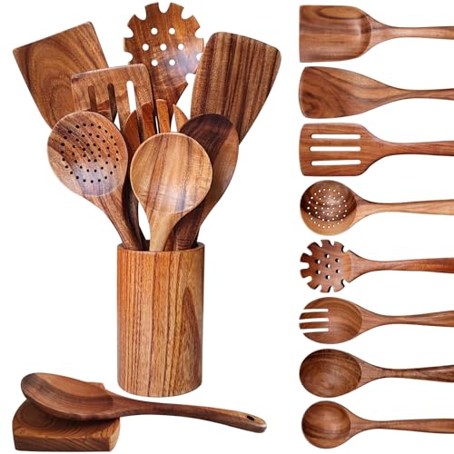 Wooden Spoons for Cooking 10 Pieces Set (10 Piece Set)