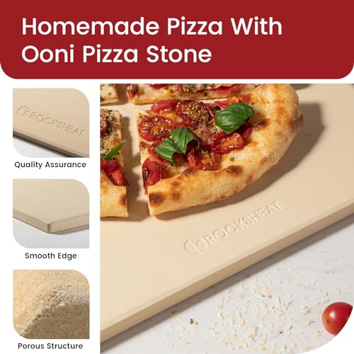 13.2" x 13.2" x 0.6" Square Cordierite Pizza Baking Stone Perfectly Compatible for Ooni Karu 12 Pizza Oven (13.2" x 13.2" x 0.6")