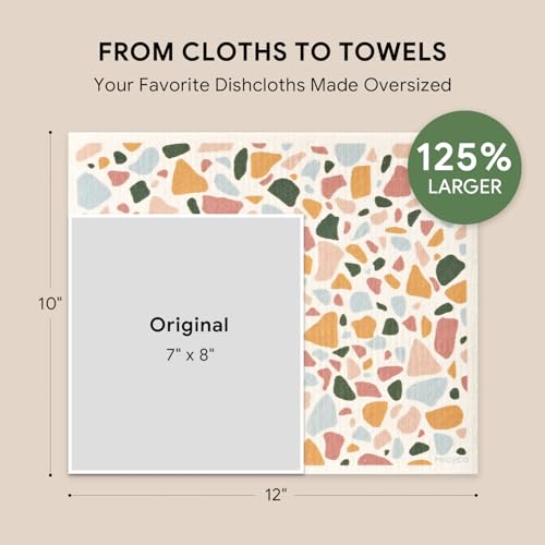 Swedish Dishcloths for Kitchen (Urban Boho Terrazzo - Xl 4 Pack)