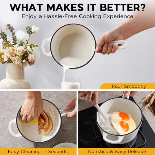1QT Sauce Pan (White / 1 Quarts)