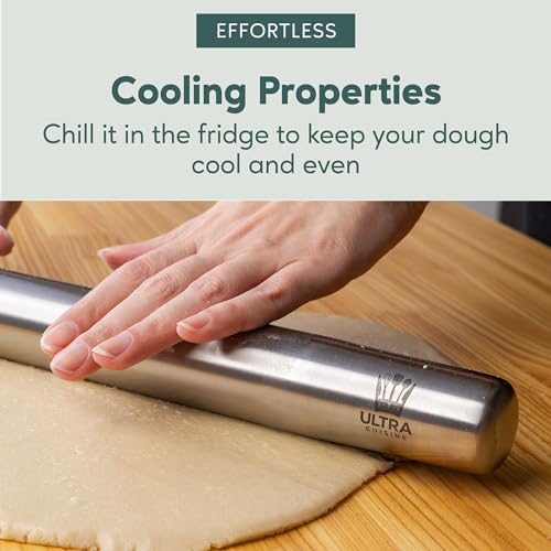 French Rolling Pin for Baking (Stainless Steel Classic)