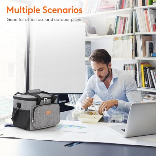 Insulated Lunch Box for Men (Gray / Jumbo(24L))