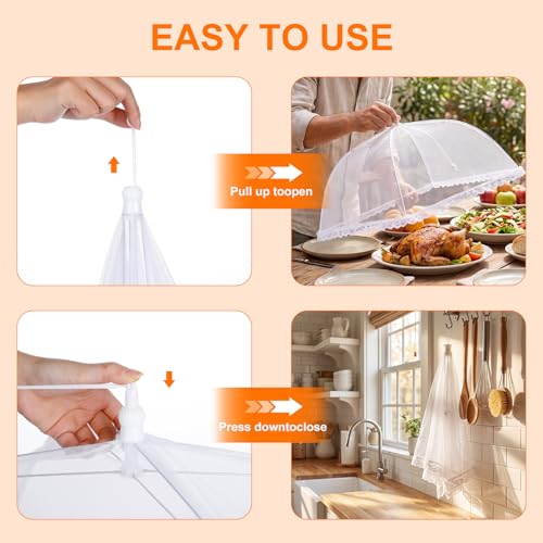 8 Pack 2 Size Mesh Food Covers for Outside (8 Pack(2 pcs 40"x24"+6 pcs 17"x17"))