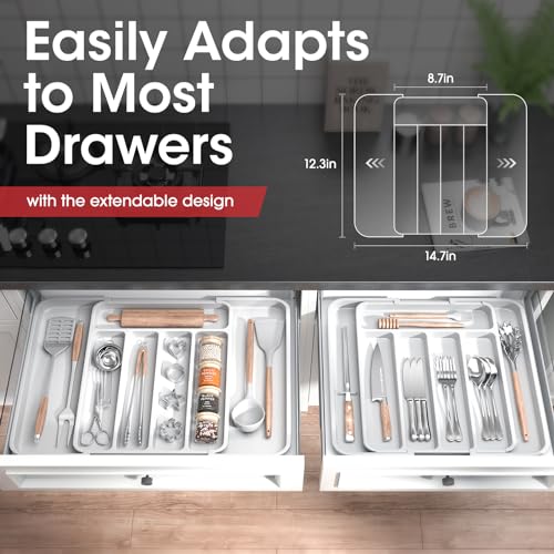 Silverware Drawer Organizer (Medium / White)