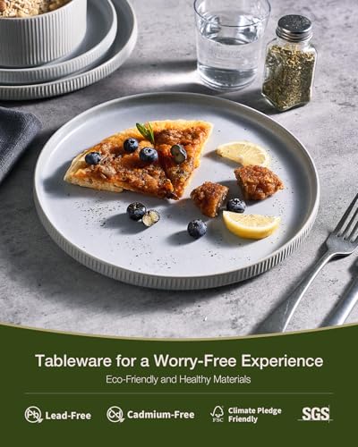 Star Stoneware Dinnerware Sets for 8 (Matte Gray)