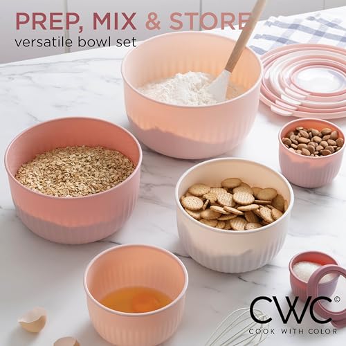 Prep Bowls with Lids (Pink / 12 Piece Set - Deep Bowls)