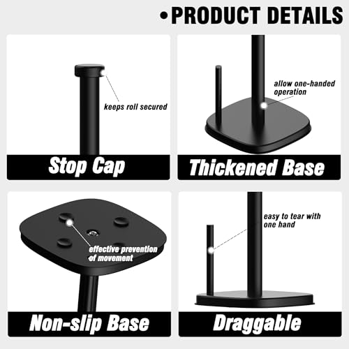 Paper Towel Holder Countertop (Matte Black / Holder)