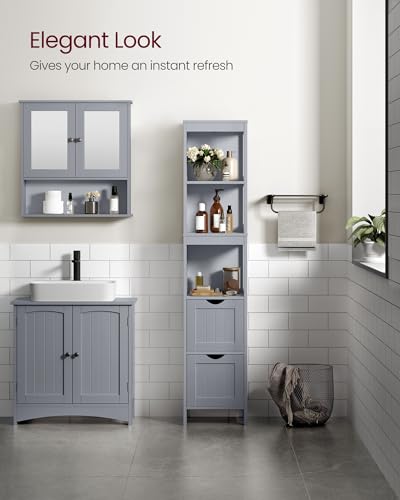 Bathroom Floor Cabinet (55.7"H / Dove Gray)