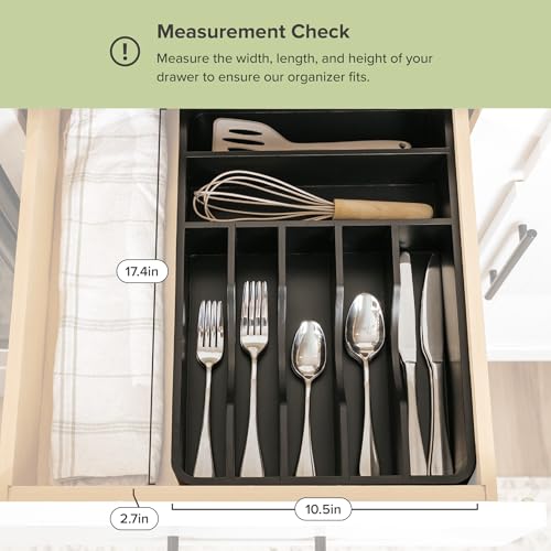 Silverware & Utensil Organizer (Black Bamboo)