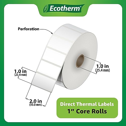 2"x1" Thermal Labels for Rollo (2 x 1 White - 15000 Labels)