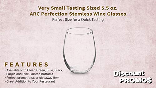 Stemless Wine Glasses by ARC 5.5 oz. Set of 12 (Blank - Clear / 12 Glasses)