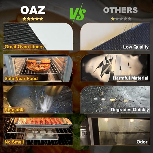 2 Pack Oven Liners for Bottom of Oven (25 Inch 2 Pack / Black)