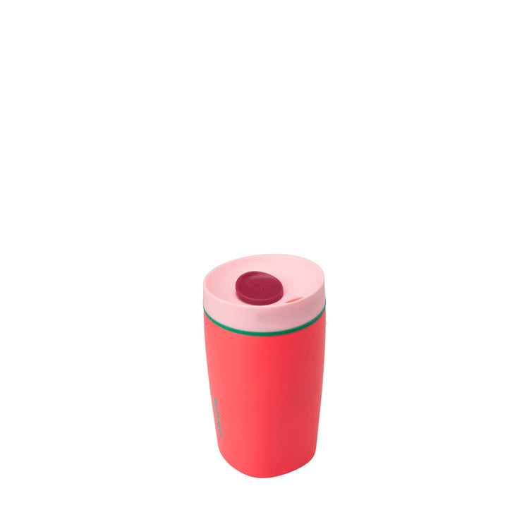 SmoothSip Slider Insulated Stainless Steel Coffee Tumbler (No Handle / 12 Ounces / Strawberry Fields)