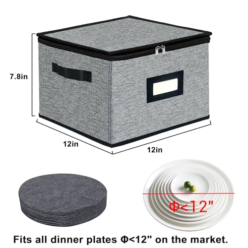 China Storage Containers (Dark Grey / 2 Pack Plate Storage Containers 12x12)