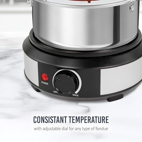 8 Cup Electric Fondue Pot Set for Cheese & Chocolate (Black / 8 Cup)