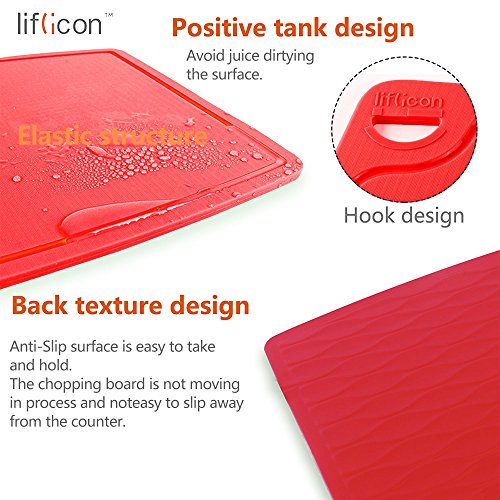 Thick Silicone Cutting Boards for Kitchen Silicone Chopping Boards (S+L / Red)