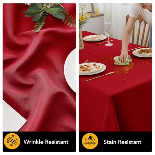 10 Pack Red Tablecloths for Rectangle Tables (Red / 60x120 In, 10 Pack)