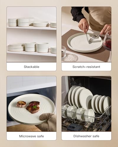 Stoneware Dinnerware Sets (Cream / Service for 8 (24pc))