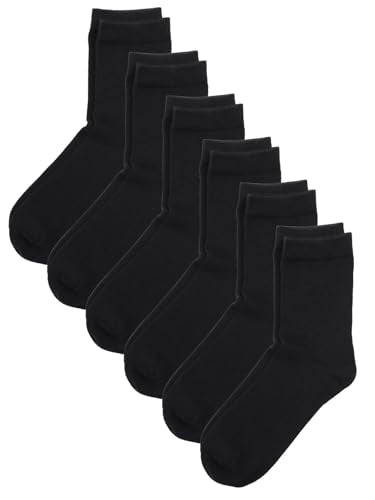 Unisex Kids Boys Girls Soft Cotton School Socks 6 (Medium / Black)